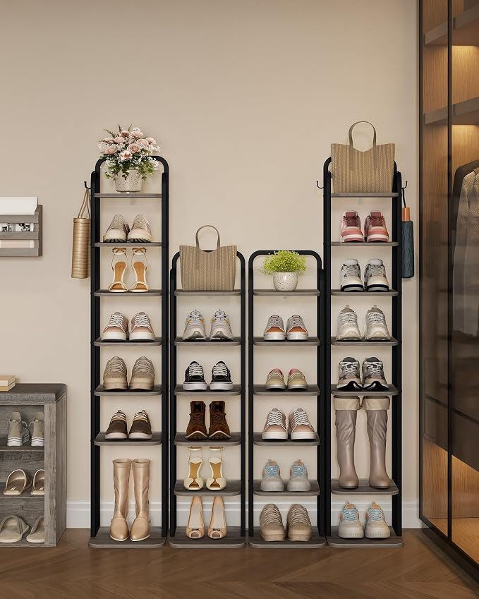 Hzuaneri 8 Tiers Vertical Shoe Rack, Narrow Shoe Tower, Tall Shoes Shelf - Image 8
