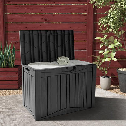 45 Gallon Deck Box, Resin Outdoor Indoor Waterproof Storage Box, Lockable - Image 7