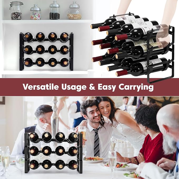 Stackable Wine Rack Countertop, Sturdy Bottle Holder Freestanding - Image 7