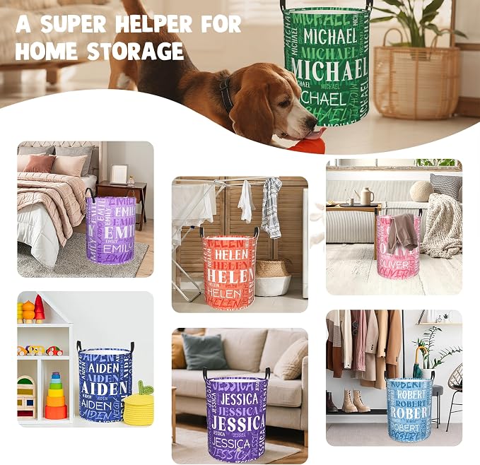 Custom Name Laundry Hamper, Personalized Laundry Baskets - Image 6