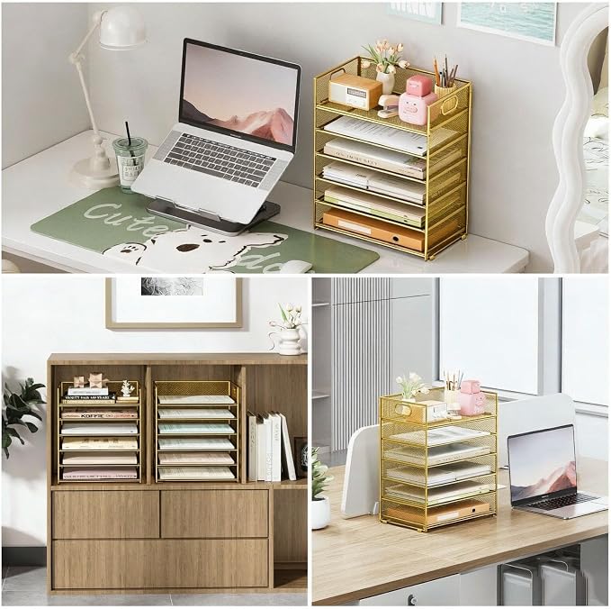 6 Trays Paper Organizer with Handle - Image 5