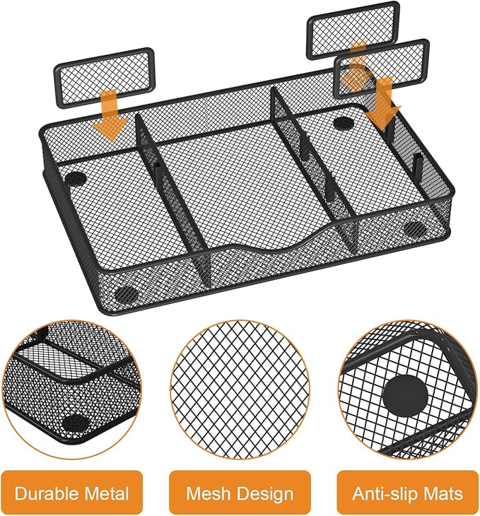 Desk Drawer Organizer Tray, Metal Mesh Drawer Organizer - Image 3