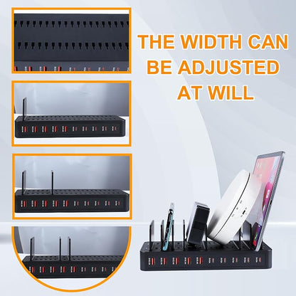 100W 10-Port Smart Charging Station | 5 USB-A & 5 USB-C Ports | Organized Design - Image 7