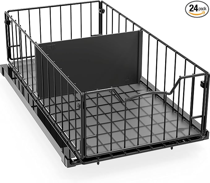 Simple Houseware Pull-Out Cabinet Sliding Basket, 17.2Dx9.7Wx5H, Under Sink or by SimpleHouseware
