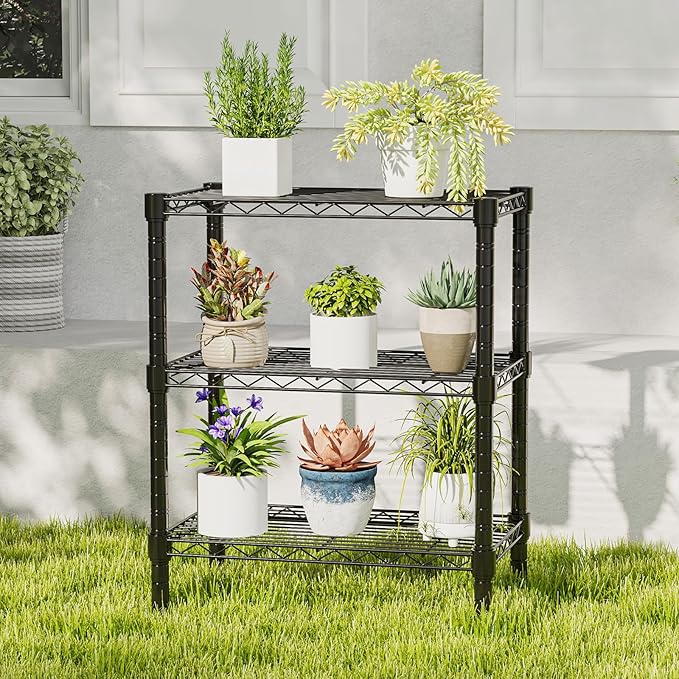 DUMOS 3-Tier Metal Wire Storage Shelves, Adjustable Standing Storage Rack Shelf - Image 2