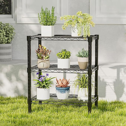 DUMOS 3-Tier Metal Wire Storage Shelves, Adjustable Standing Storage Rack Shelf - Image 2