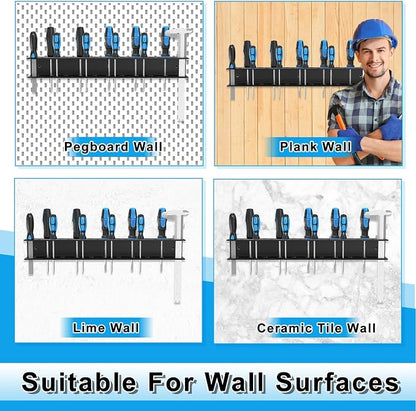 Screwdriver Organizer Wall Mount, Heavy Duty Metal Utility Storage Rack - Image 5