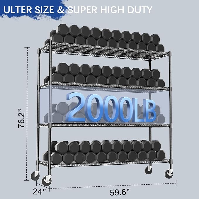Heavy Duty Shelving, 76.2" H Garage Shelving Unit - Image 3