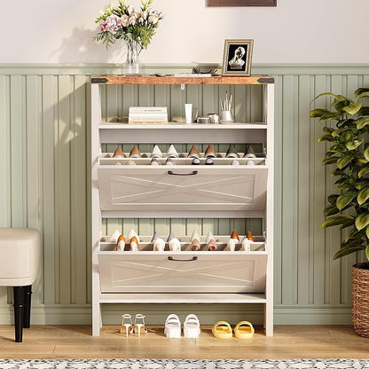 VINGLI Farmhouse Shoe Cabinet - Image 3