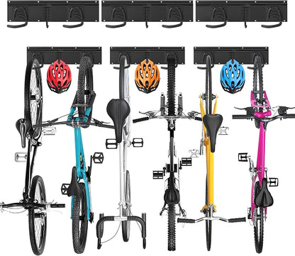 Sinoer Bike Storage Rack 6 Bike Wall Storage Rack and 3 Helmets, Heavy Duty by Sinoer