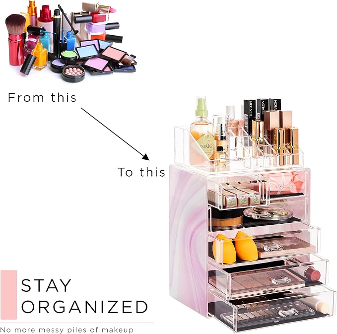Sorbus Clear Cosmetic Makeup Organizer - Image 7