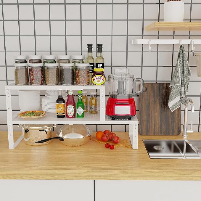 Expandable Cabinet Shelf Organizer Storage Spice Rack Shelves - Image 3