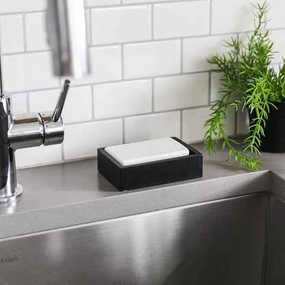 Matte Black Square Soap Dish, Hand Soap Holder - Image 6
