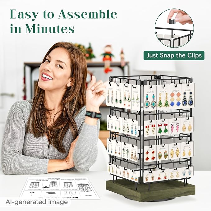 EsLuker.ly Rotating Earring Display Holder Stand - Image 6