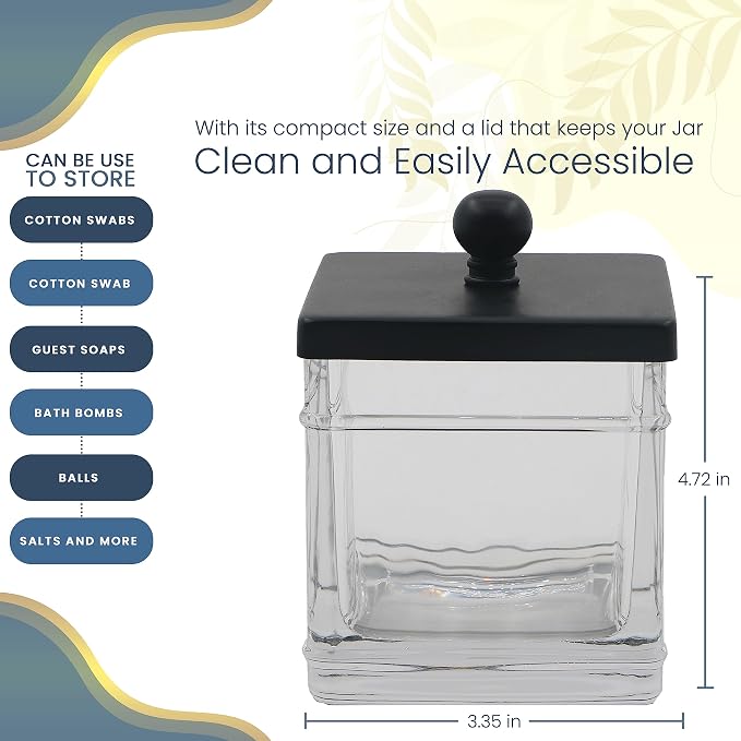 Clear Transparent Hotel Style Apothecary Tempered Glass Canister Jar W/ Matte - Image 2