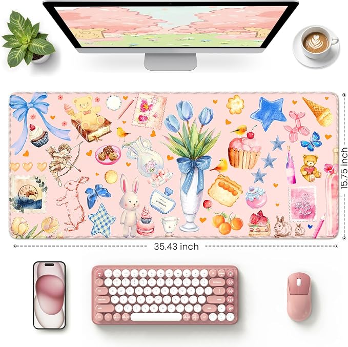 iCasso Desk Cover Mat, Extra Large Mouse Pad, Desk Pad Mat, Office Matt - Image 3