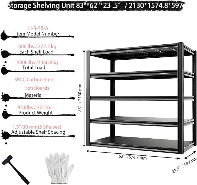 Industrial Storage Rack, Heavy-Duty Steel Shelving Unit - Image 3