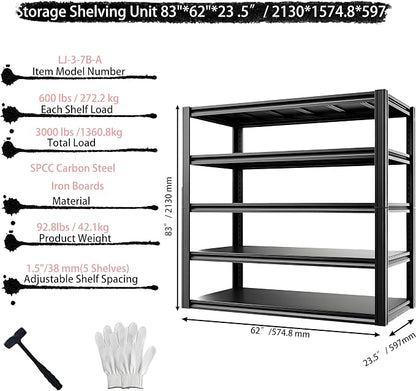 Industrial Storage Rack, Heavy-Duty Steel Shelving Unit - Image 3