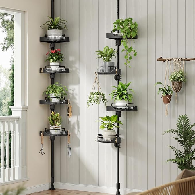 shuang qing 360° Rotating Corner Shower Caddy Tension Pole Organizer - Image 7