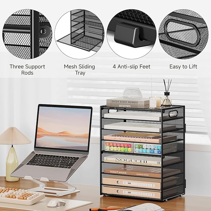 SUBEKYU 9 Tier Paper Organizer for Desk - Image 6