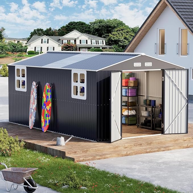 10x16 FT Metal Storage Shed by WELYAS