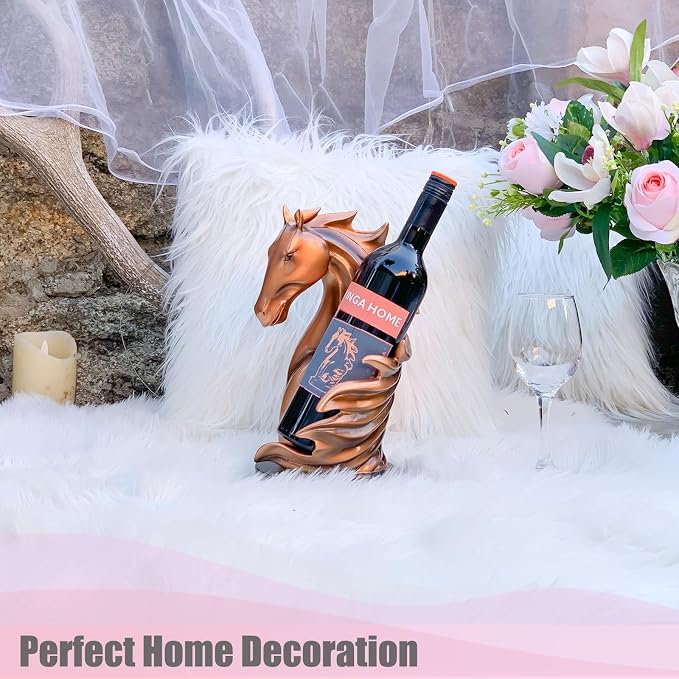 Wine Bottle Holder Wine Racks Tabletop Horse Statue as Home Kitchen Wine Cellar - Image 7