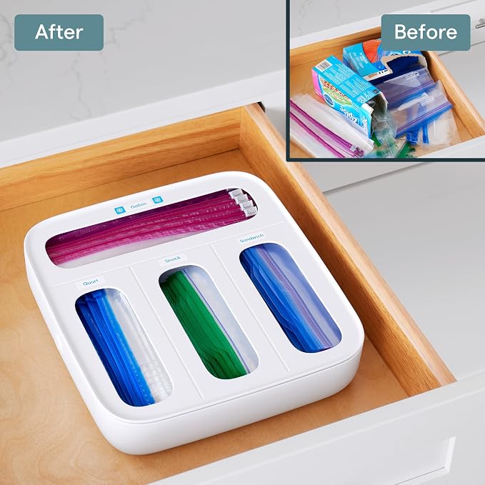 YouCopia StoraBag Food Bag Dispenser, Family Size 4-Slot, Plastic Sandwich Bags - Image 6
