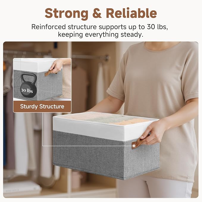 StorageWorks Storage Baskets for Shelves, Foldable Fabric Closet Storage Bins - Image 6