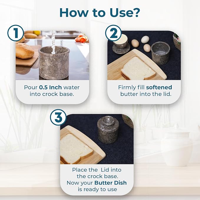 Butter Crock With Lid- Perfect Butter Keeper Crock- Classic Butter Bowl- - Image 6