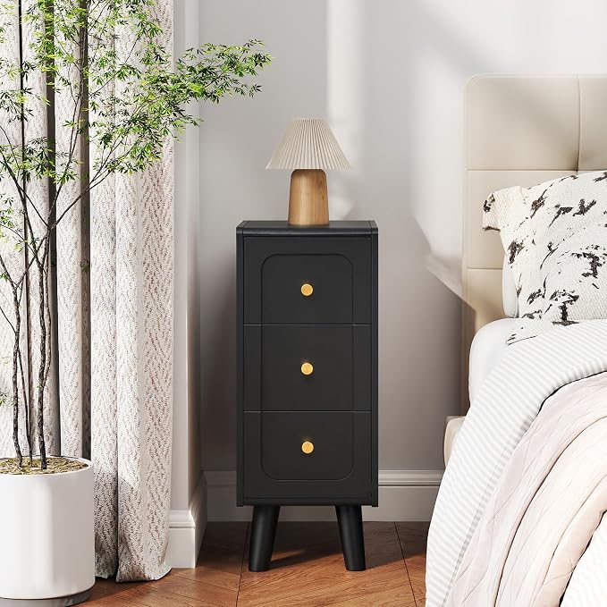 Small Nightstand Set of 2, Narrow Nightstand Slim Couch Side Table - Image 8