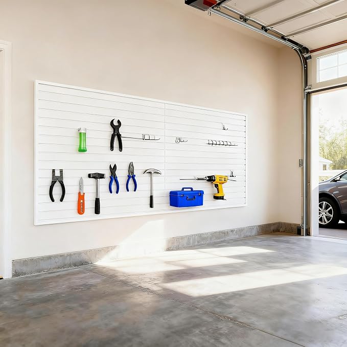 Yuzzy Slat Wall Paneling 4 x 8ft, Garage Slatwall Panel Wall Storage Systems - Image 3