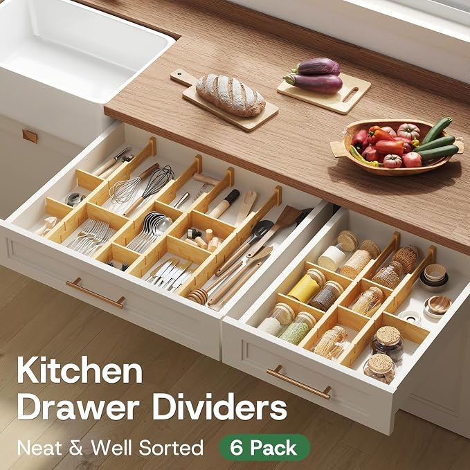 kiplant Bamboo Drawer Dividers - Image 4