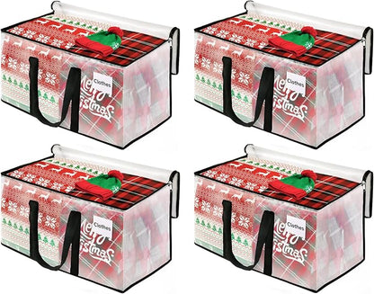 BlissTotes 4-Pack Heavy Duty Extra Large Clear Moving Bags, Reinforced Handles by BlissTotes
