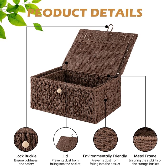 OIAHOMY Wicker Storage Basket - Image 3