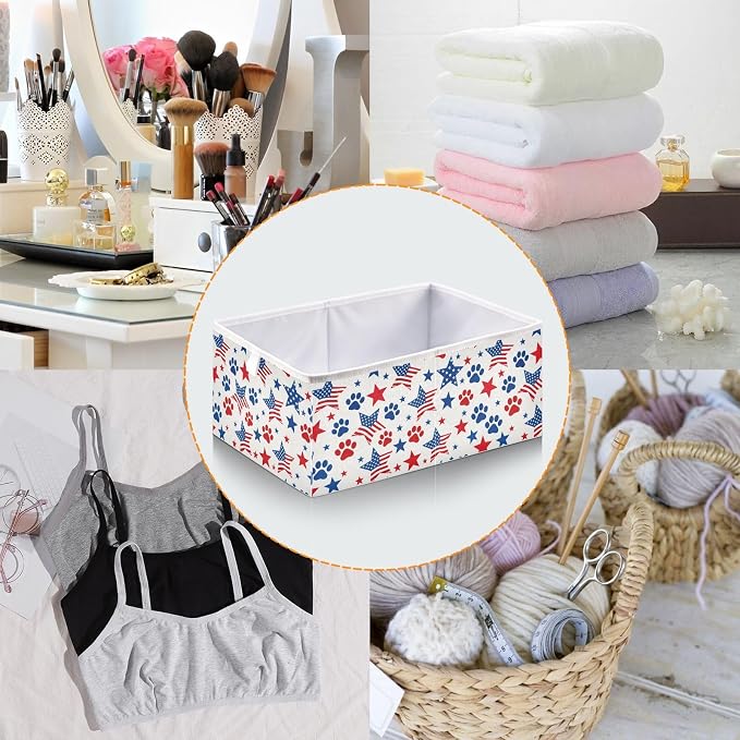 Flag Dog Paw Stars Pattern Closet Organizers Storage Cubes Storage Bins Shelf - Image 5