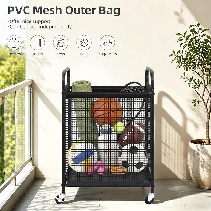 STORAGE MANIAC Rolling Laundry Hamper - Image 6