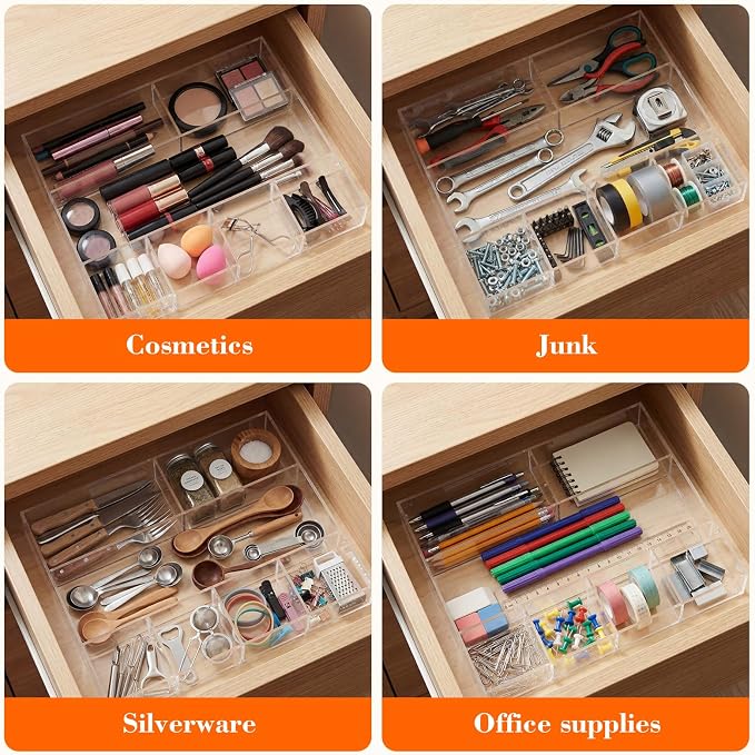 Large Acrylic Desk Deep Drawer Organizer - Image 6