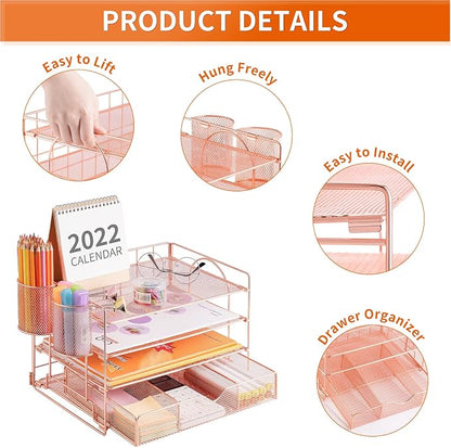Lavatino 4-Tier Desk Paper Letter Tray Organizer - Image 3
