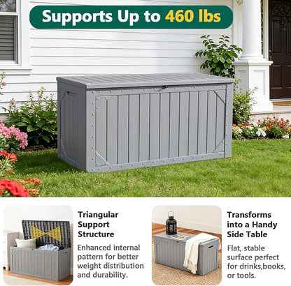 Outdoor Storage Box, 98 Gallon Deck Box, Outdoor Storage Bench, Waterproof - Image 3