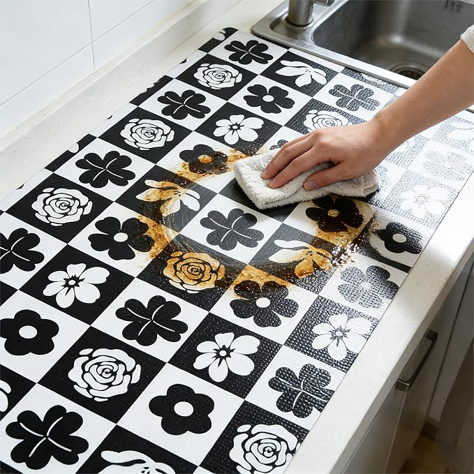 Drawer and Shelf Liner for Kitchen Cabinet, Non Adhesive Anti-Slip Double Layer - Image 3