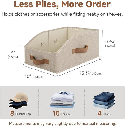 StorageWorks Closet Baskets for Organizing, Trapezoid Storage Bins, Linen - Image 6