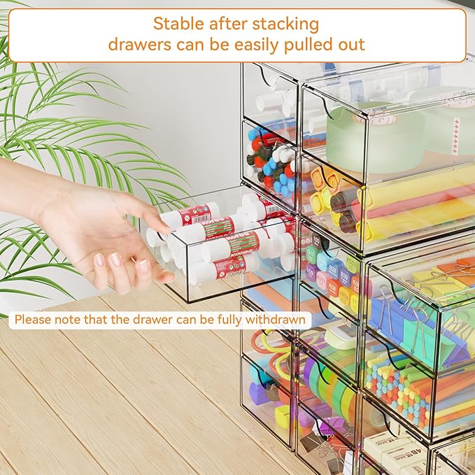 Yieach 9 Pack Small Acrylic Drawers - Image 5