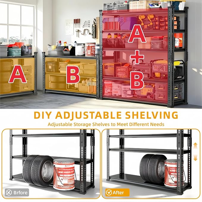 Shelving Unit, 2850LBS Heavy Duty Metal Shelves - Image 4