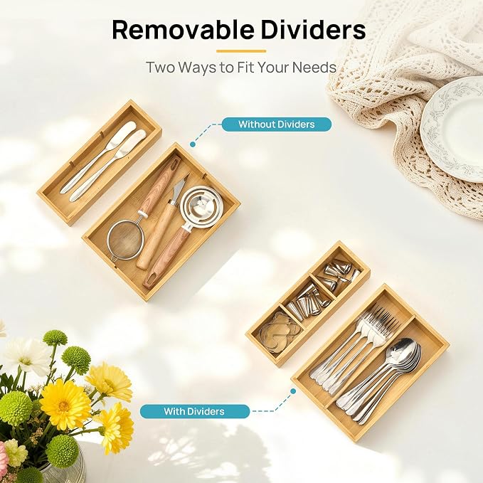 Vtopmart Bamboo Drawer Organizer Boxes - Image 4