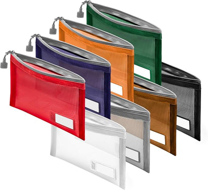 Set & Done Small Mesh Zipper Pouches – Nylon Cosmetic Bags by SETDONE