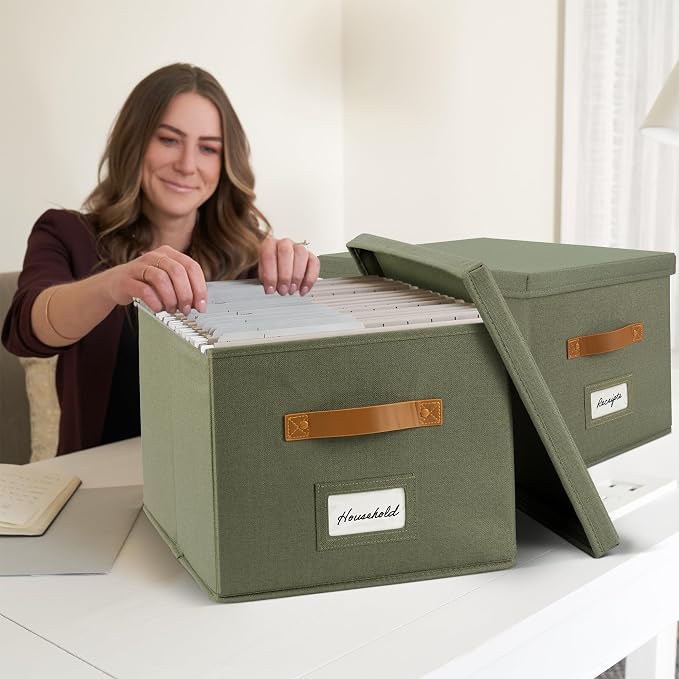 ZICOTO Decorative File Organizer Box Set of 2 - Image 6
