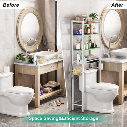 Kalrin Over-The-Toilet Storage Rack, 4-Tier Bathroom Organizer Shelf Over Toilet - Image 4