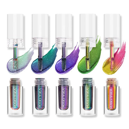 MAKI YIKA 5Pc Glitter Eyeshadow Liquid Multichrome Eyeshadows Long Lasting by MakiYikaBeauty