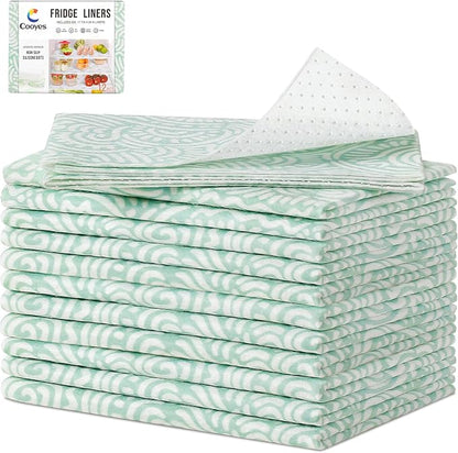 Cooyes 12 Pack Fridge Bin Liners, 12“ × 24” Refrigerator Mats by Cooyes