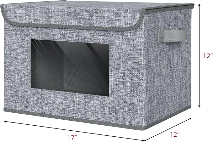 Univivi Fabric Foldable Storage Boxes Large Collapsible Stackable Storage Bins - Image 2